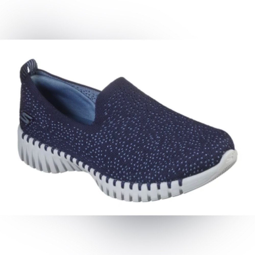 Skechers Navy Blue Slip-On Knit Walking Sneakers